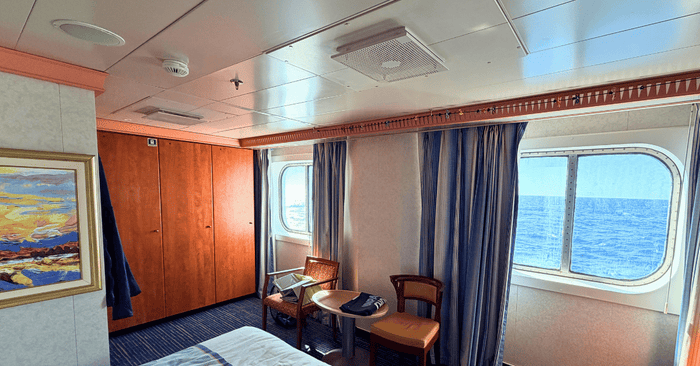 View of windows in cabin 2462 on Carnival Splendor