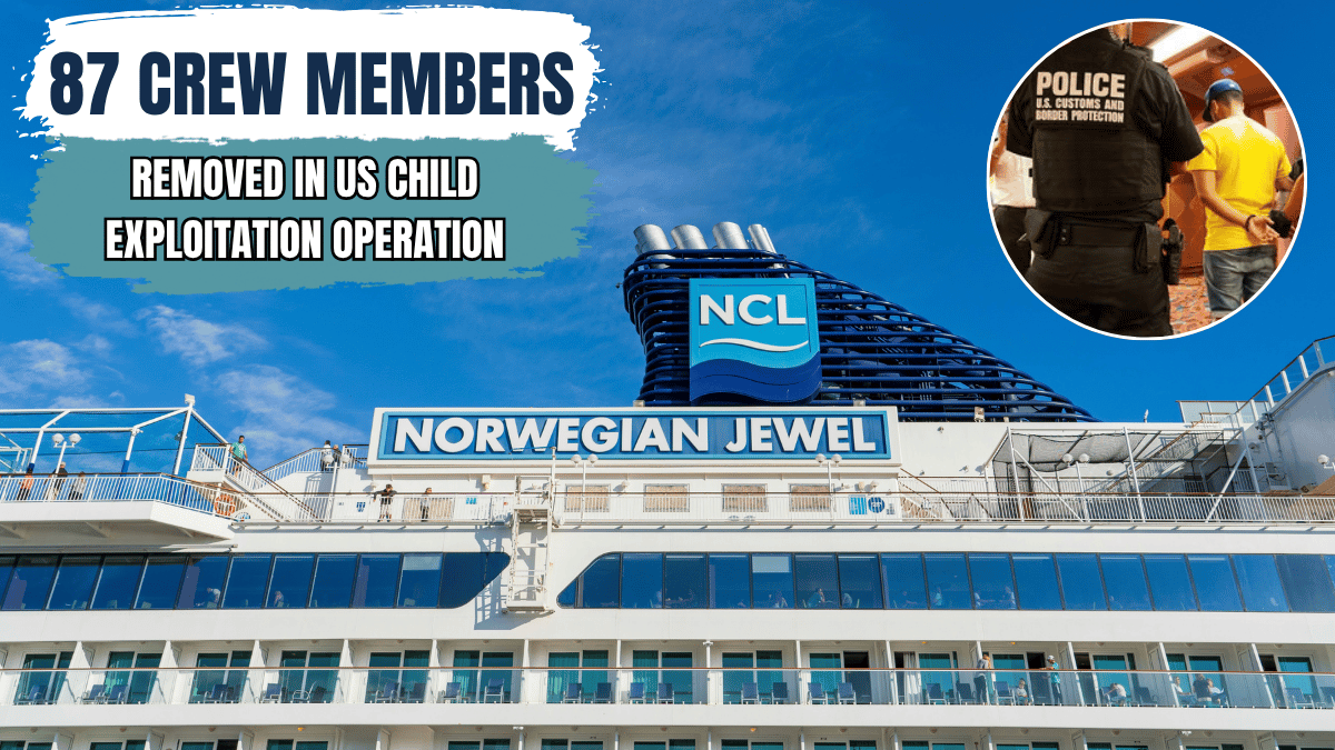 Norwegian Jewel with CBP Agents inset