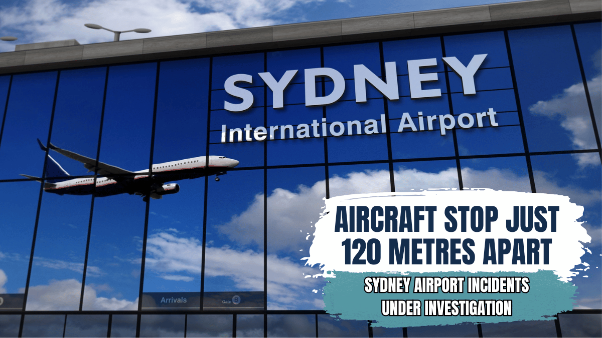 Plane landing at Sydney International airport