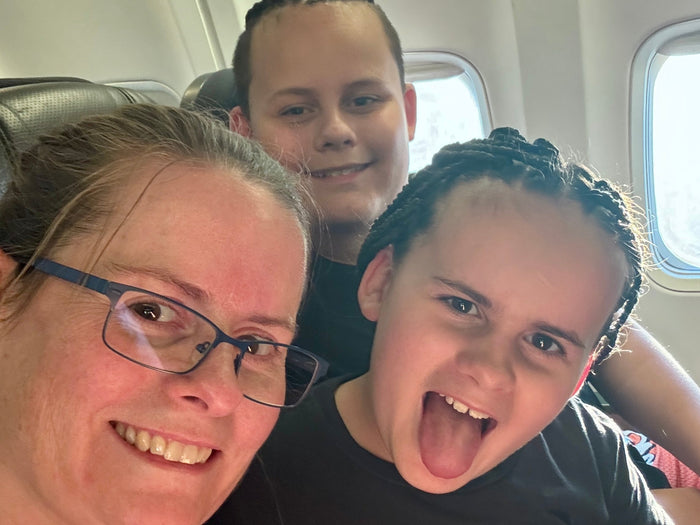 Family on a plane