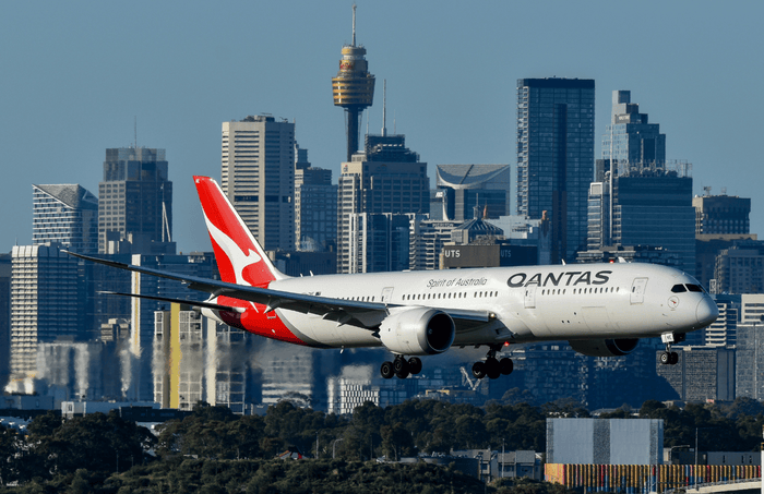 Qantas plane in Sydney Photo by David Syphers on Unsplash