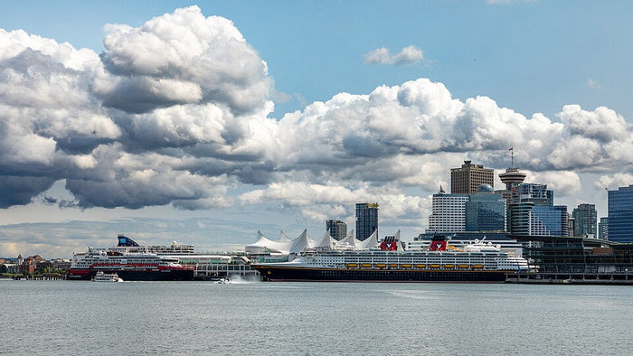 Cruise ships at Canada Place in Vancouver, which is preparing for a record 56,000 cruise passengers across four days in September 2026.