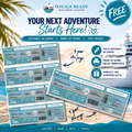 Voyage Ready Editable Cruise Boarding Pass – Canva Template (Teal/Ocean)