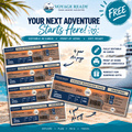 Voyage Ready Editable Cruise Boarding Pass – Canva Template (Navy/Sand)