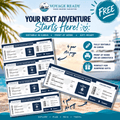 Voyage Ready Editable Cruise Boarding Pass – Canva Template (Simple Navy)