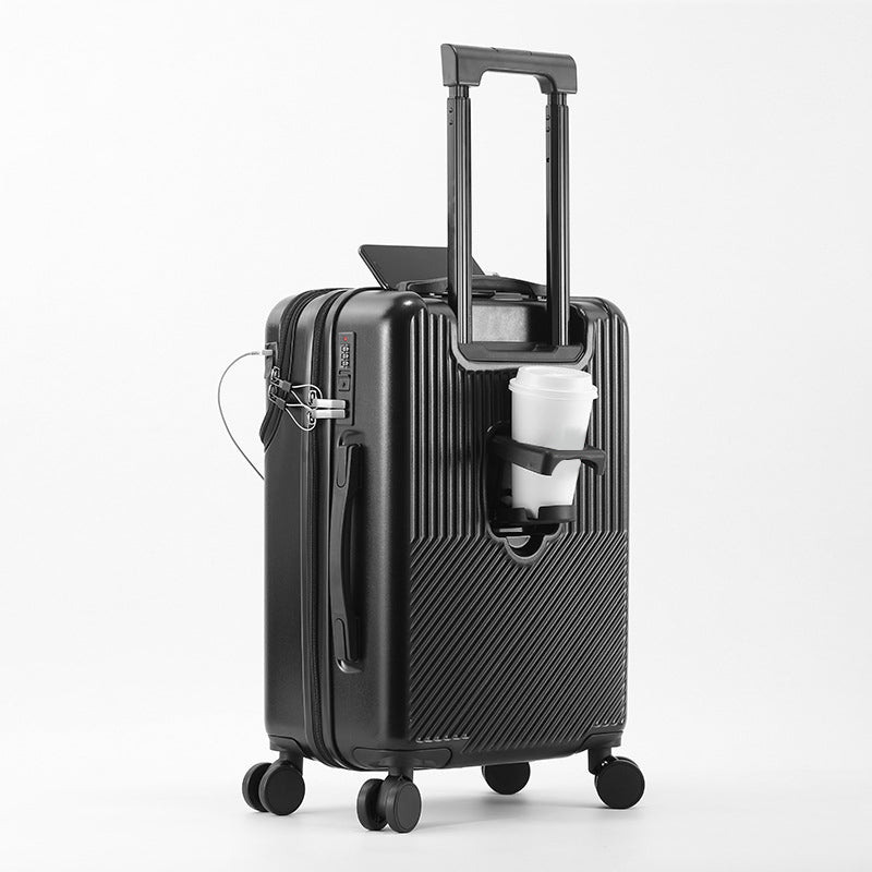 Voyage Ready Front Opening Carry-On Suitcase with USB Charging Port