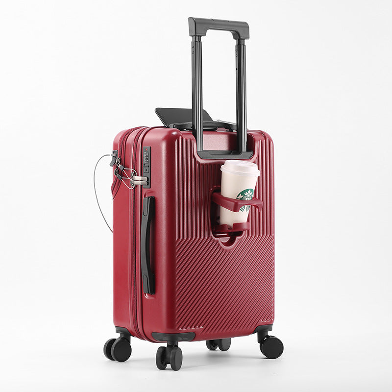 Voyage Ready Front Opening Carry-On Suitcase with USB Charging Port