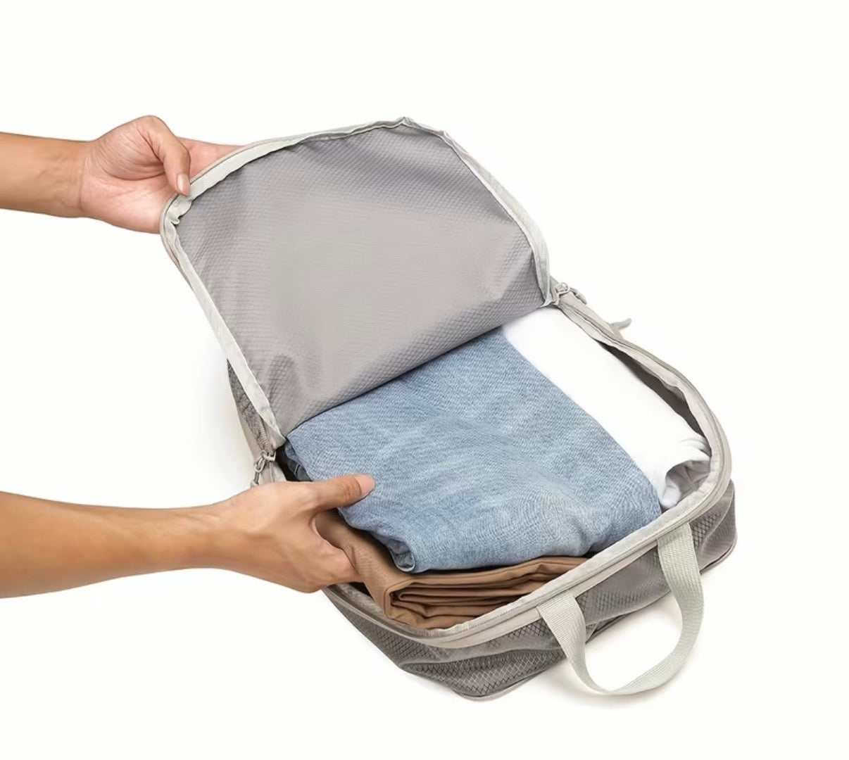 Voyage Ready Ultra Compression Packing Cubes – 4 Piece Set (Grey)