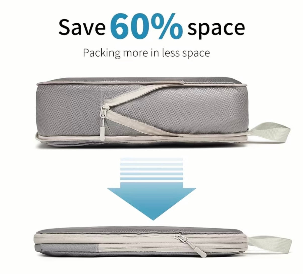 Voyage Ready Ultra Compression Packing Cubes – 4 Piece Set (Grey)