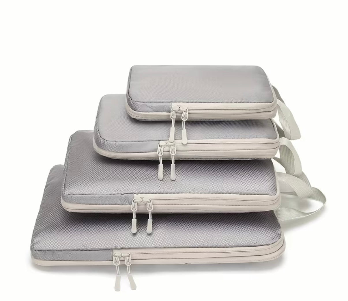Voyage Ready Ultra Compression Packing Cubes – 4 Piece Set (Grey)