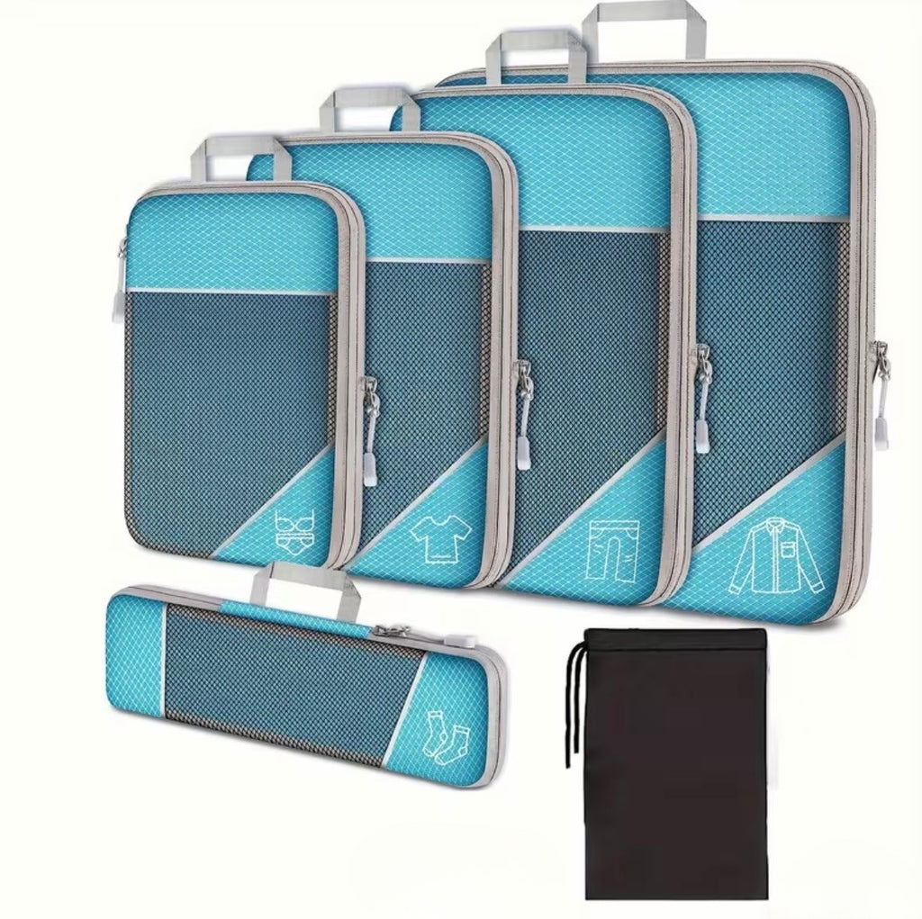 Voyage Ready 6 Piece Travel Organiser Set (Blue)