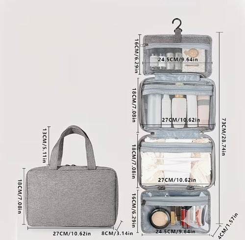 Voyage Ready Large Hanging Toiletry Bag - Grey