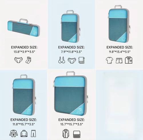 Voyage Ready 6 Piece Travel Organiser Set (Blue)