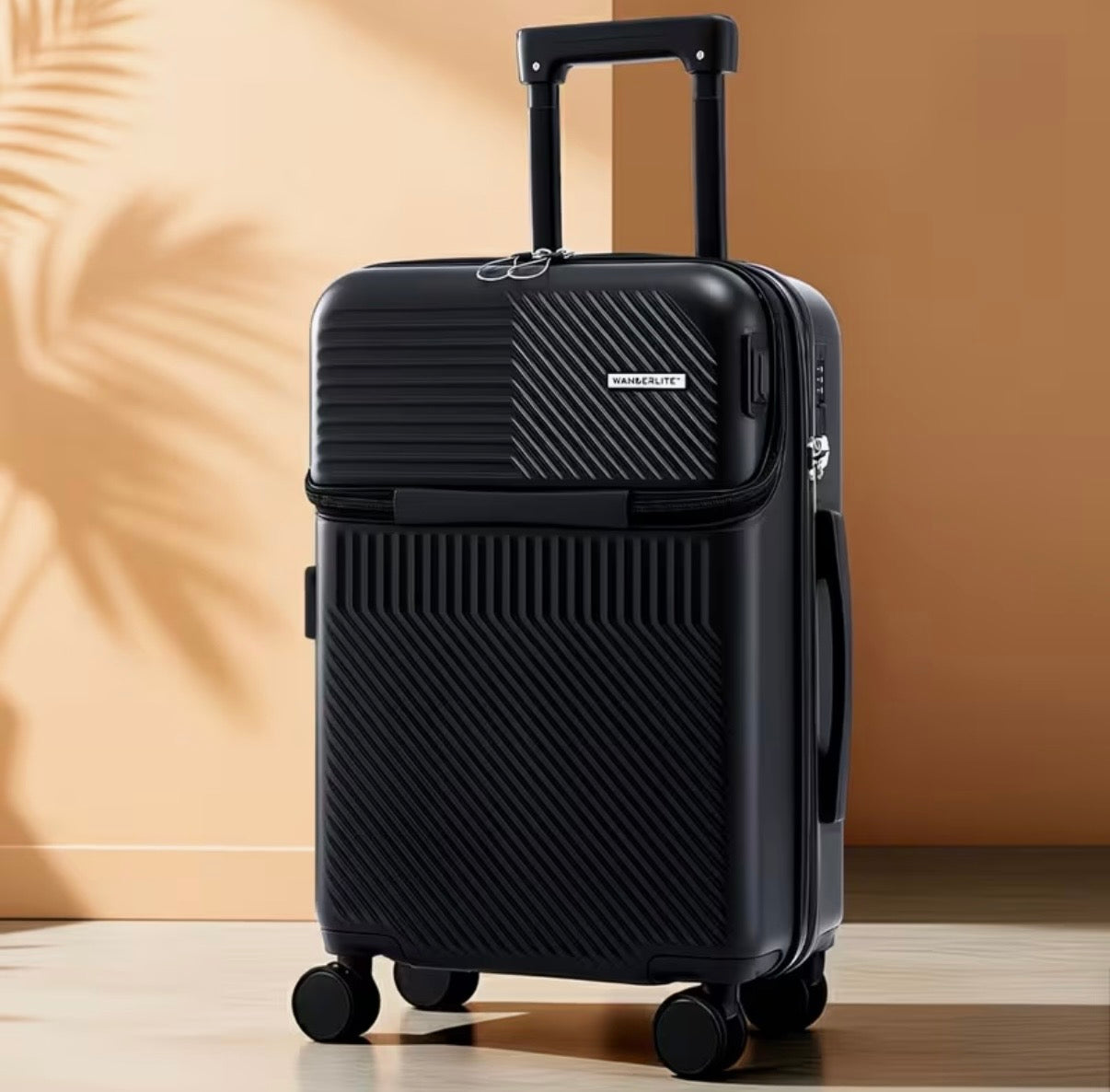 Voyage Ready Front-Access Carry-On Suitcase – 20" Cabin Size (Black or White)