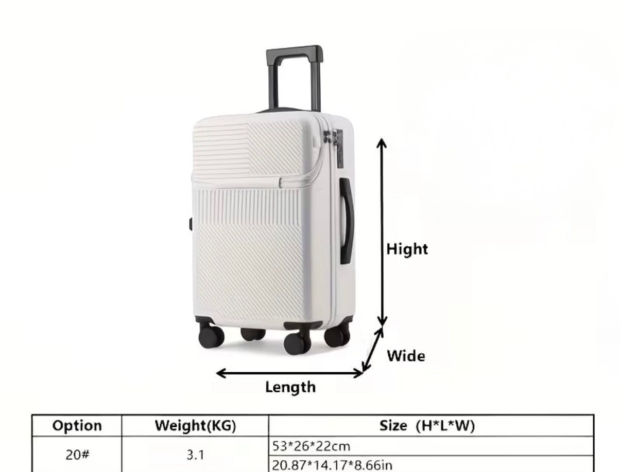 Voyage Ready Front-Access Carry-On Suitcase – 20" Cabin Size (Black or White)